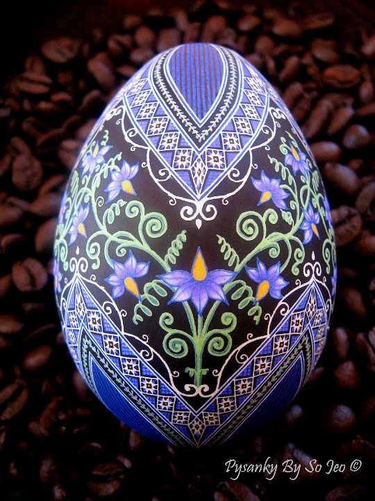 Nightshade - Solanum dulcamara Ukrainian Easter Egg Pysanky By So Jeo